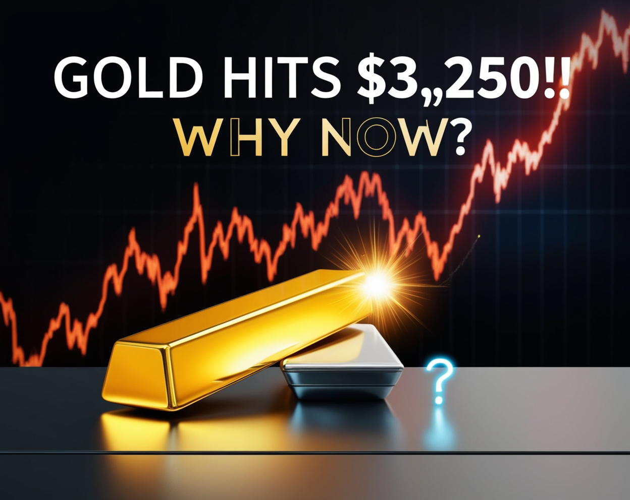 stock market graph showing $3,250 gold price surge in 2025
